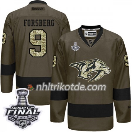 Nashville Predators Trikot Filip Forsberg 9 Adidas 2017-2018 Camo Green 2017 Stanley Cup Final Authentic - Herren